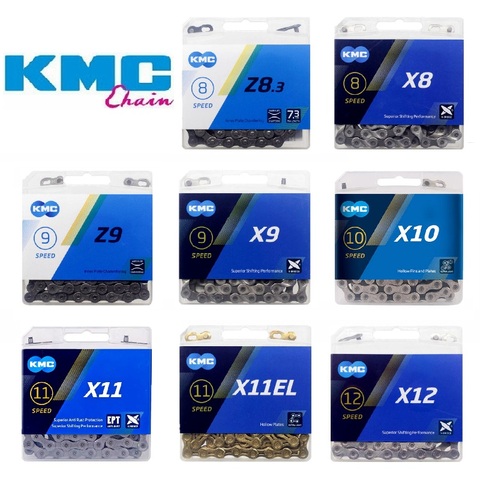 KMC Original Z8.3 X8 X9 Z9 X10 X11 X11EL X12 cadenas 116 118 126L enlaces camino de MTB bicicleta cadena 6 7 8 9 10 11 12 Velocidad ► Foto 1/6