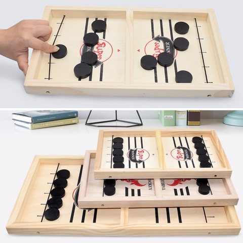 Juego de mesa de madera con Puck y Honda rápida para niños y adultos juego interactivo de mesa de batalla ► Foto 1/6