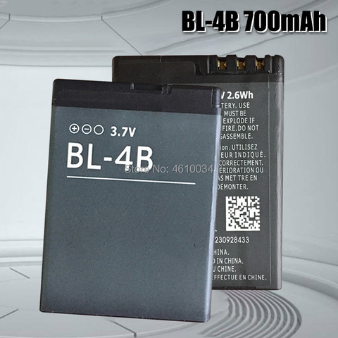 Original BL-4B batería para NOKIA 2505, 3606, 3608, 2670, 2660, 2630, 5000, 6111, 7070, 7088, 7370, 7373, 7500, 700mAh ► Foto 1/6