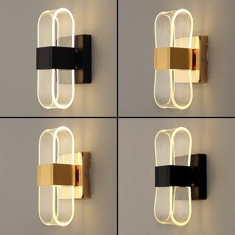 Moderna lámpara de pared LED de oro Estilo nórdico lámpara iluminación corredor salón-comedor baño acrílico interior de la decoración de la luz ► Foto 1/6
