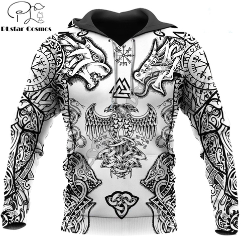 Sudadera con capucha para hombre y mujer, con estampado 3D de tatuaje de Vikings, ropa para parte superior masculina, estilo Harajuku, Casual, DW093 ► Foto 1/6