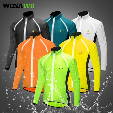 WOSAWE-chaquetas reflectantes transpirables para ciclismo de montaña o carretera para hombre, a prueba de viento, de manga larga, para exteriores, chubasquero deportivo ► Foto 1/6