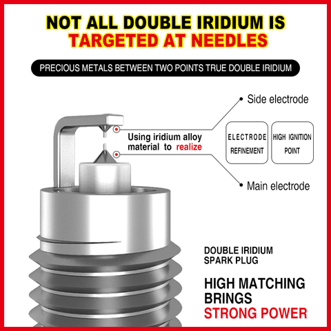 Uds iridio doble bujía D-5266 para IZFR6K-11 IZFR6K-11S IZFR6K-11NS SK20DR-M11S IK20L IK20G 9807B-561BW 9807B-5617W ► Foto 1/6