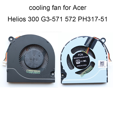 Ventiladores de ordenador para Acer Predator Helios 300 G3-571 G3-572 PH317-51 ventilador de refrigeración de la CPU ventilador de enfriamiento DC28000JRF0 portátiles piezas venta ► Foto 1/6