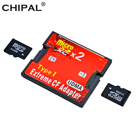 CHIPAL alta calidad rojo doble ranura Micro SD SDHC SDXC TF a CF adaptador MicroSD a tipo de Flash extremadamente compacto me convertidor de tarjeta ► Foto 1/6
