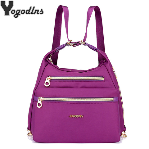 Mochila cruzada de nailon para mujer, bolso informal de gran capacidad, bolso de hombro impermeable, bolsos de hombro de viaje ► Foto 1/6