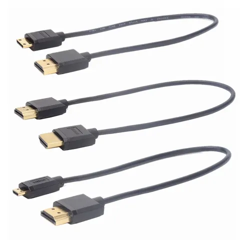 Compatible con HDMI a Mini HDMI Micro HDMI 4K HDR 3,0mm Ultra Slim HDMI 2,0 ultra-fina Super blandas y finas cable 0,3 M 0,6 M 1M ► Foto 1/1