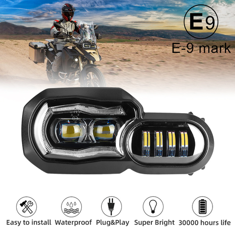 ¡Gran venta! Faros aprobados por e-mark para BMW F650GS F700GS F800GS ADV F800R luces de motocicleta montaje completo de faros LED ► Foto 1/6