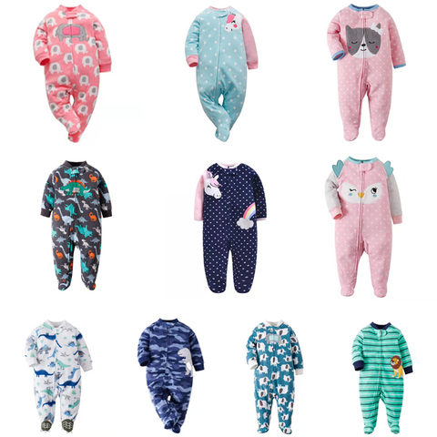 Mono con dibujos de unicornio para bebé recién nacido, ropa de invierno de manga larga, pijamas para dormir para niño de 0 a 12 meses ► Foto 1/6