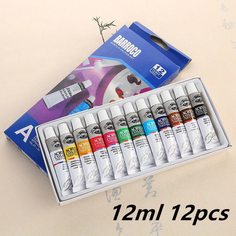 Juego de pinturas acrílicas para artistas, 12ml de 12 colores, pigmentos de colores para pared, piedra cerámica ► Foto 1/6