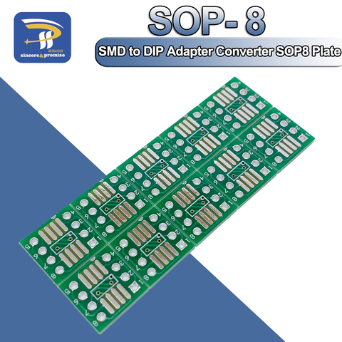 SOP8-Adaptador de circuito integrado, convertidor de placa a adaptador DIP, 0,65mm, 1,27mm, 10 Uds. ► Foto 1/6