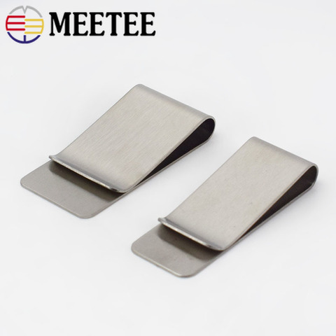 Meetee-Clip de Metal de acero inoxidable para dinero, abrazadera para cinturón, artesanía de cuero para Notebook, soporte de resorte, hebillas de gancho, accesorio, 2 uds. ► Foto 1/5