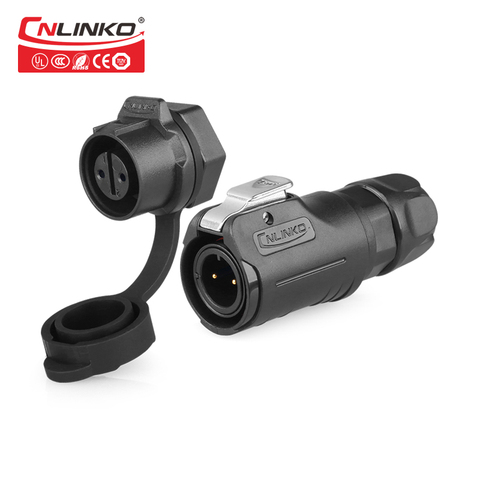 Cnlinko-conector impermeable de plástico M12 IP67 para exteriores, conector automotriz de fácil bloqueo, resistente al agua con tapa antipolvo ► Foto 1/6