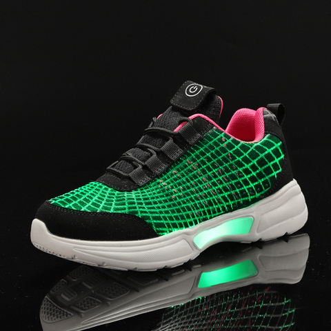 UncleJerry Luminous Sneakers nuevos zapatos de fibra óptica para Mujeres Hombres niños niñas USB zapatos recargables para regalo de Navidad ► Foto 1/6