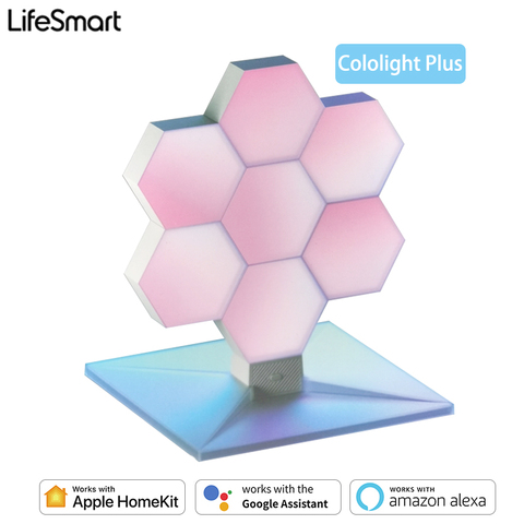 LifeSmart-Paneles de luz hexagonales para el hogar, iluminación inteligente que funciona con Apple HomeKit, Google Home y Alexa ► Foto 1/5