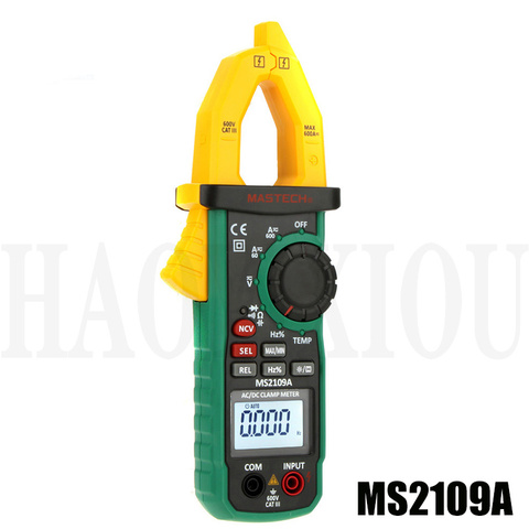 Mastech MS2109A, medidor de abrazadera Digital CA CC de rango automático, multímetro de 600A voltios a ohmios HZ, medidor de capacitancia de temperatura, prueba NCV ► Foto 1/1