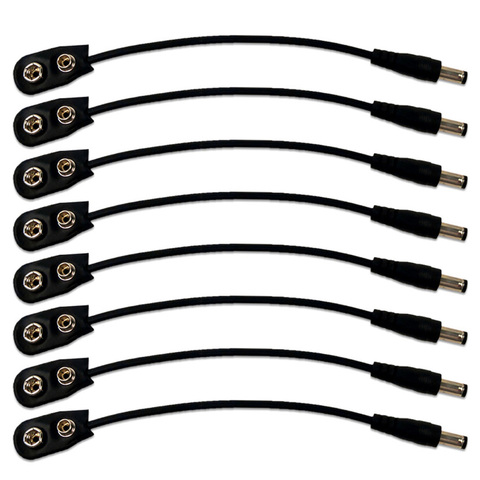 Convertidor de conector de Clip de batería de 9V, Cable de alimentación negativo central para Pedal de efectos de guitarra ► Foto 1/6