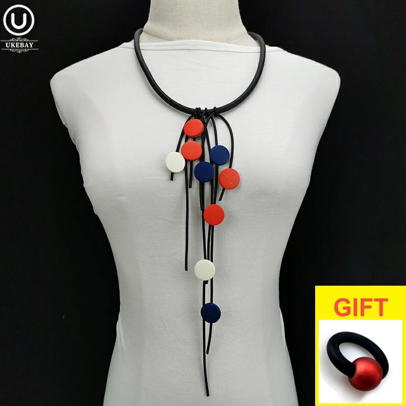 UKEBAY-collares con colgante de borla para mujer, joyería Multicolor de madera, Gargantilla, collar, accesorios de vestir, venta al por mayor ► Foto 1/6