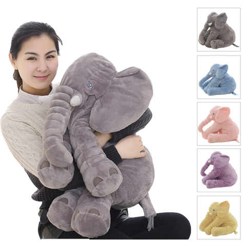 Elefante de peluche grande de 40/60cm de altura, cojín infantil para dormir, elefante de peluche ► Foto 1/6