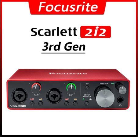 Focusrite-interfaz de Audio profesional Scarlett 2i2 (tercera generación), tarjeta de sonido USB con preamplificador de micrófono ► Foto 1/5