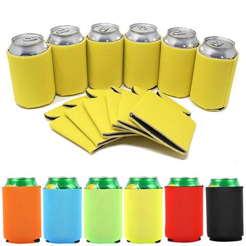 Funda enfriadora de neopreno para latas de cerveza, botella plegable con aislamiento, soporte para lata de cerveza para Bar, accesorios, 12 Uds. ► Foto 1/6