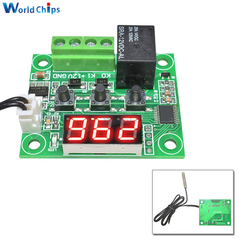 W1209 LED termostato Digital termómetro de Control de temperatura termo controlador Módulo de interruptor DC 12 V Sensor NTC a prueba de agua ► Foto 1/6