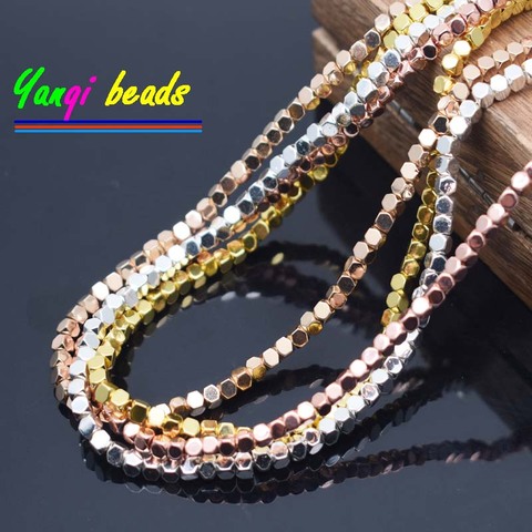 Hematites de piedra Natural perlas facetadas cuentas cuadradas sueltas para joyería DIY collar de pulsera Accesorios ► Foto 1/6