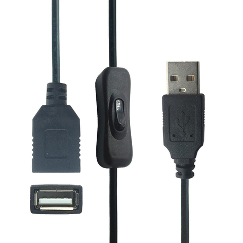 Cable USB 2,0 de 30cm, extensor de extensión macho A hembra con interruptor de encendido y apagado ► Foto 1/4