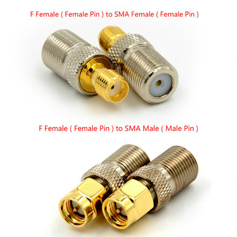 One Or 2pcs F Type Female Jack To SMA Male Or To SMA Female Plug Straight RF Coaxial Adapter F Connectors To SMA Convertors Tone ► Foto 1/6