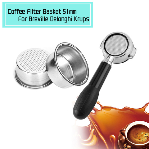 Filtro de café de 51mm, filtro no presurizado, cesta para Breville Delonghi, filtro Krups, productos de café, accesorios de cocina ► Foto 1/6