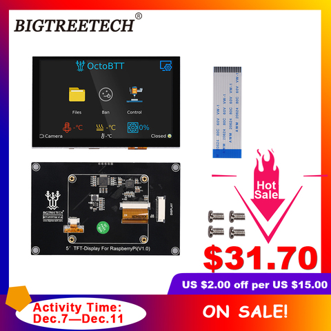 BIGTREETECH-Panel de pantalla táctil capacitiva BTT PITFT50 V1.0, 800x480mm, 5 pulgadas, DSI Raspberry Pi, pantalla LCD, piezas de impresora 3D ► Foto 1/6