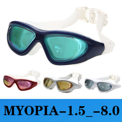 Gafas de natación para miopía para hombre y mujer, lentes antiniebla de silicona ajustables, dioptrías de piscina impermeables, gafas de natación ► Foto 1/6