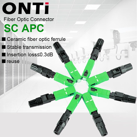 ONTi 200 piezas SC fibra APC conector óptico 55mm Cable SM modelo único FTTH Para SC fibra APC adaptador de Cable de fibra óptica ► Foto 1/5