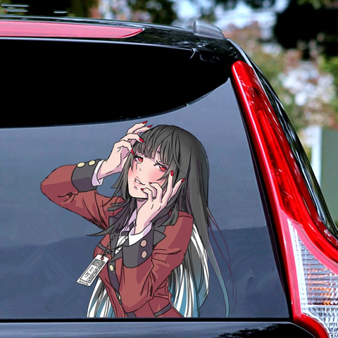 Con chicas de Anime etiqueta engomada del coche de Kakegurui Jabami Yumeko coche para carrocería y ventana de la motocicleta protector solar impermeable de PVC figura de vinilo ► Foto 1/3