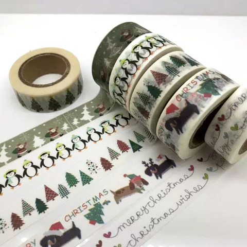 Jiataihe-Cinta Washi decorativa para álbum de recortes, cinta adhesiva de papel, washi para Navidad, conjunto de Navidad ► Foto 1/6
