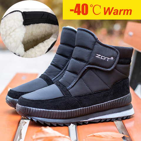 Botas para hombre impermeables antideslizantes de felpa, zapatos planos, botas de nieve, 39-45 talla grande, invierno, 2022 ► Foto 1/6