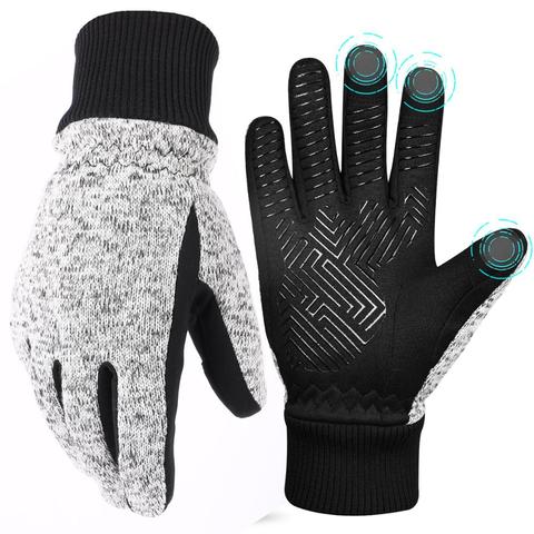 MOREOK-Guantes Térmicos de invierno para hombre y mujer, para correr, con pantalla táctil, 3M, para deportes, bicicleta, otoño ► Foto 1/6