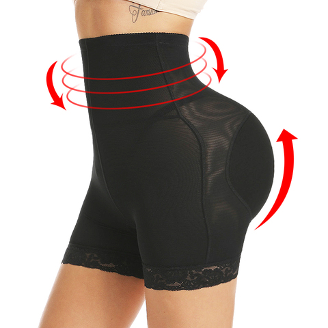 Bragas con cintura alta y encaje para mujer, levantador de nalgas, moldeador de cuerpo, bragas con Control de barriga, pantalones cortos con almohadilla para el trasero, ropa moldeadora y potenciadora de cadera ► Foto 1/6