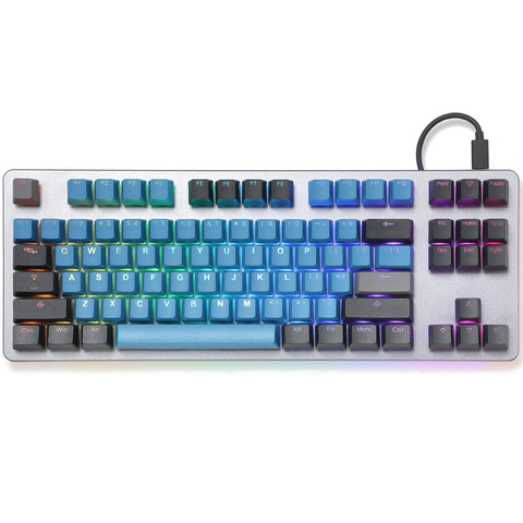 Teclas de doble disparo taihao pbt para juegos diy, Teclado mecánico, tapas retroiluminadas, luz de perfil oem a través de bosque profundo, azul y verde ► Foto 1/6