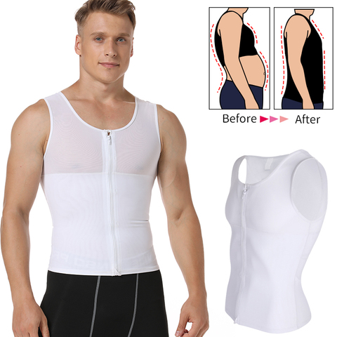 Moldeador de Cuerpo Adelgazante para hombre, camisas de compresión de ginecomastia, Control de barriga, ropa moldeadora de pecho, chaleco delgado de Abs, entrenador de cintura, corsé Masculino ► Foto 1/6