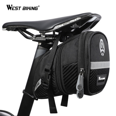 WEST BIKING-bolsa para SILLÍN de bicicleta, resistente a la lluvia, con carcasa 3D, reflectante, para tija de sillín trasera, cesta, accesorios para ciclismo de montaña ► Foto 1/6