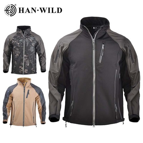 HAN WILD-chaquetas de caza con capucha para hombre, cazadora de camuflaje para Trekking y escalada, impermeable, Otoño e Invierno ► Foto 1/6