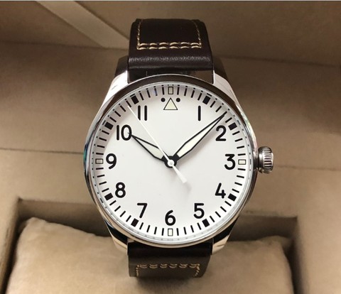 40,5mm GEERVO blanco o negro dial japonés VH31 movimiento de cuarzo de los hombres luminosa reloj de piloto g349-g8 ► Foto 1/6