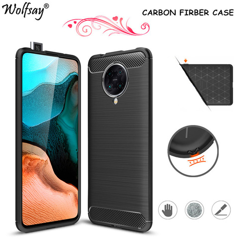 Funda de fibra de carbono para Xiaomi Poco F2 Pro Funda Xiaomi Poco F2 Pro Funda de goma de silicona a prueba de golpes para Xiaomi Poco X3 NFC F2 Pro ► Foto 1/6