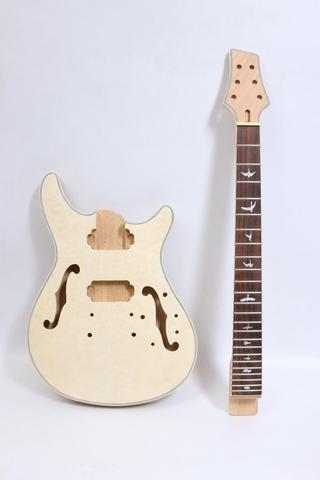 Cuerpo de guitarra eléctrica de caoba, cuerpo sólido, chapa de arce de llama de caoba # Cuello, diapasón de palisandro, nuevo, 1 Juego ► Foto 1/6