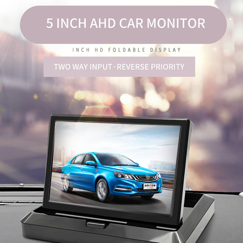 Pantalla LCD plegable de 5 pulgadas para coche, Monitor con imagen HD AHD 720 ► Foto 1/5