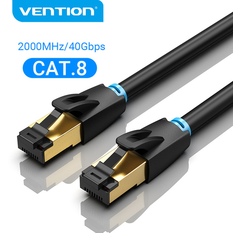 Cable Ethernet Vention Cat 8 Cable de red de alta velocidad 40Gbps SSTP Cable de conexión a Internet con conector RJ45 para módem enrutador ► Foto 1/6