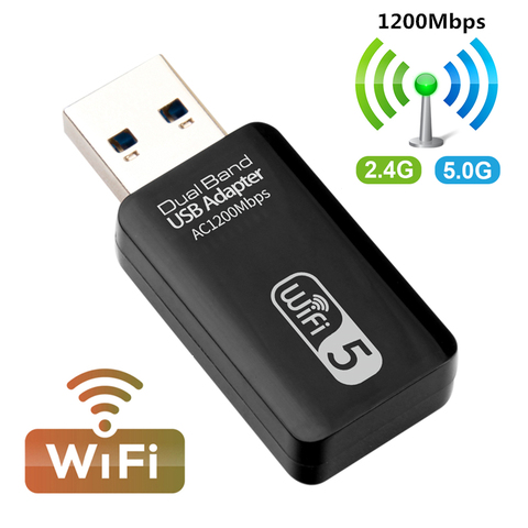 Adaptador USB Wifi adaptador Wifi USB, 5Ghz, CA 1200Mbps, banda Dual, USB 3,0, Ethernet, 2,4G, 5G, antena Wifi para PC ► Foto 1/6