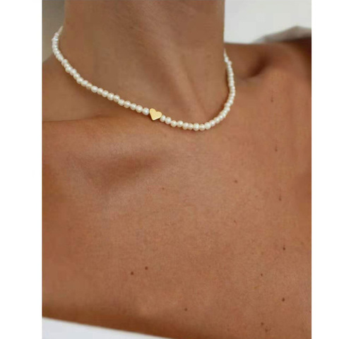 Collar de perlas naturales de agua dulce para mujer, gargantilla de corazón, accesorio, para invierno, 2022 ► Foto 1/5