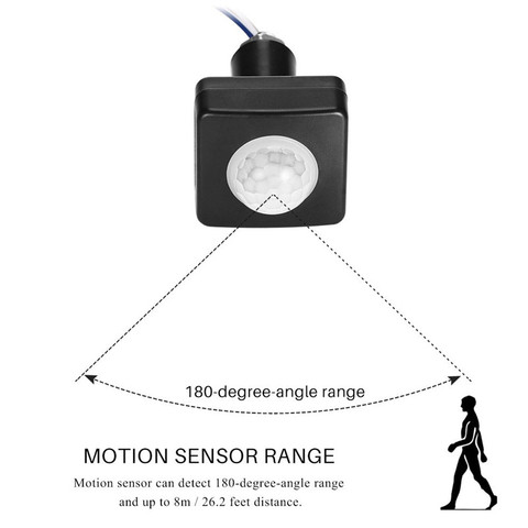 Sistema de ALARMA DE SEGURIDAD PARA EL HOGAR LED PIR, Detector de Sensor de movimiento de alta sensibilidad, resistente al agua, IP65, interruptor PIR ajustable ► Foto 1/6